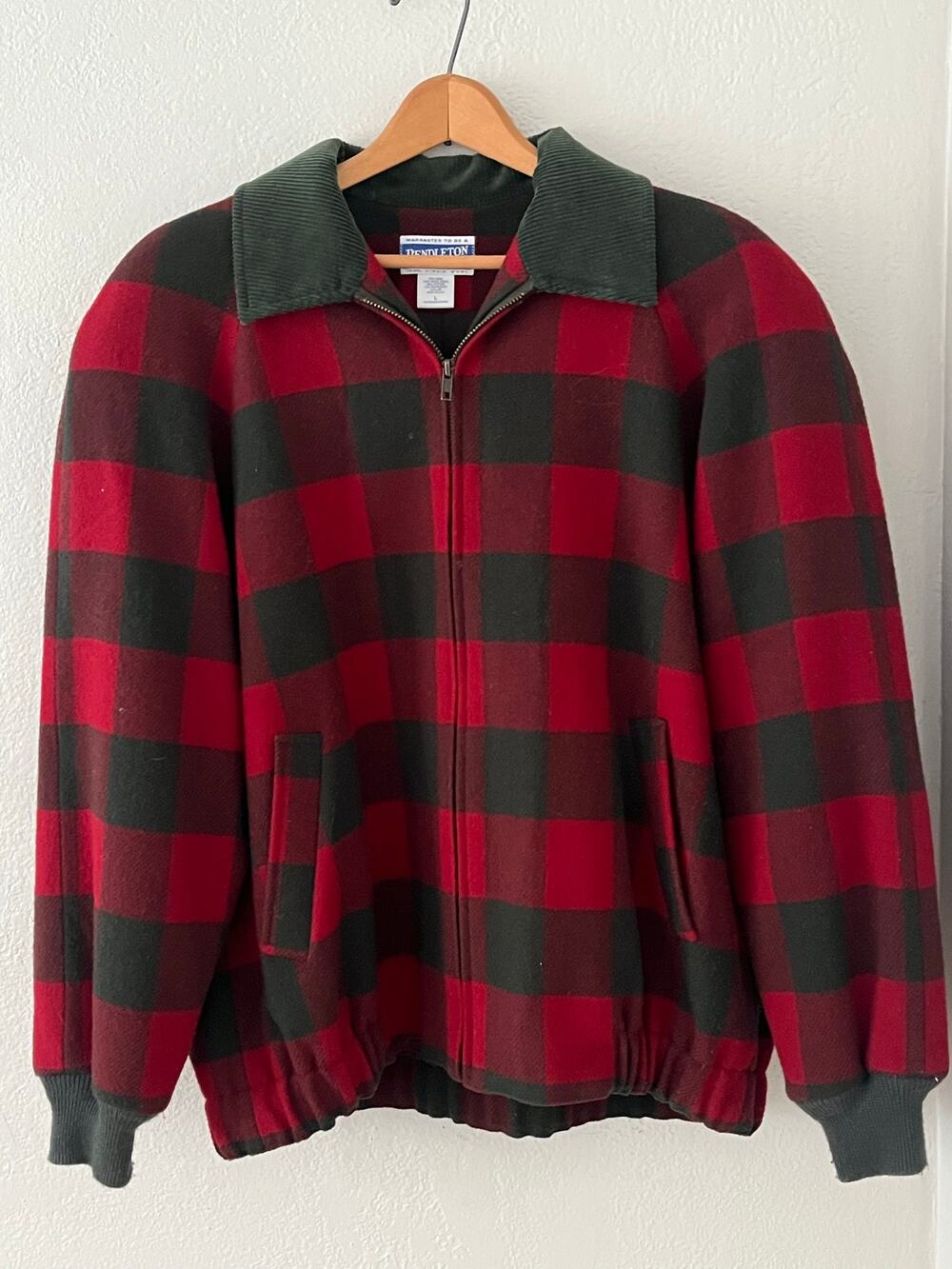 Women's Pendelton Knockabout Wool Farm Jacket Plaid Winter Fall Coat Size Large